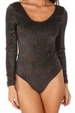 Multi-Coloured Lurex Long Sleeve Bodysuit