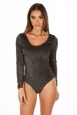 Multi-Coloured Lurex Long Sleeve Bodysuit