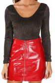 Multi-Coloured Lurex Long Sleeve Bodysuit