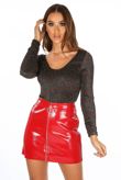 Multi-Coloured Lurex Long Sleeve Bodysuit