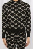 Black/Cream Knitted Hoodie Jumper & Trouser Co-Ord