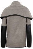Stone Knitted Ruffle Around PVC Sleeved Jacket