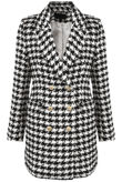 White Hounds Tooth Double Breast Overcoat