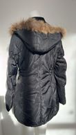 Black Quilted Natural Fur Puffer Jackets