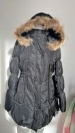 Black Quilted Natural Fur Puffer Jackets