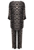 Cream Leopard Printed Shirt & Trouser Set