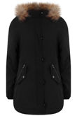 Black Cross Pockets Long Parka