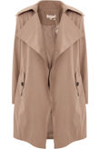 Beige Belt Wrap Duster Overcoat
