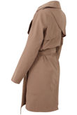 Beige Belt Wrap Duster Overcoat