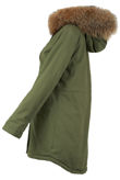 Khaki Fleece Lined Parka Coat