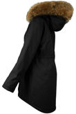 Black Padded Lining Parka Coat
