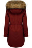 Burgundy Padded Lining Parka Coat