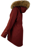 Burgundy Padded Lining Parka Coat