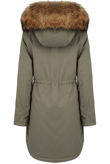 Khaki Padded Lining Parka Coat