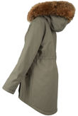 Khaki Padded Lining Parka Coat