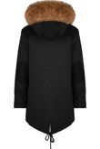 Black Padded Lining Parka Coat