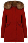 Golden Fur Hood Parka Coat 