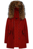 Golden Fur Hood Parka Coat 