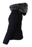 Navy Natural Fur Hood Parka Jacket