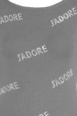Grey Studded Jadore Slogan Knitted Jumper