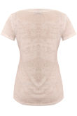 Cream Embellished Textured Floral T-Shirt