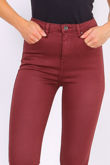 Burgundy High Waisted Super Stretch Jeans
