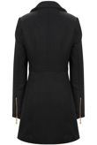 Black Cross Zip Long Coat
