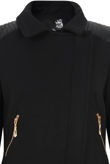 Black Cross Zip Long Coat