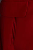 Red Soft Fur Collar Long Coat
