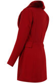 Red Soft Fur Collar Long Coat