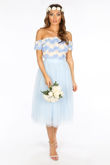 Midi Tulle Skirt In Blue