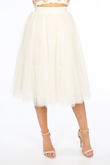 Midi Tulle Skirt In Cream