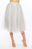 Midi Tulle Skirt In Grey