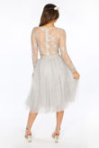 Midi Tulle Skirt In Grey