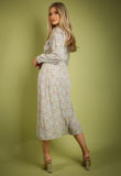 Mint Vintage Floral Print Belted Shirt Dress