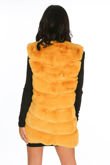 Mustard Luxury Long Faux Fur Gilet