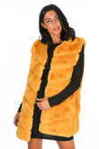 Mustard Luxury Long Faux Fur Gilet