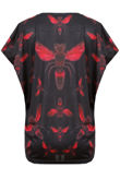 Honey Bee Print Stud Detailed Baggy Tops