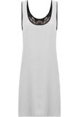 Cream Sleeveless Dress With Black Lace Underlay