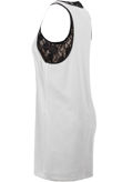 Cream Sleeveless Dress With Black Lace Underlay