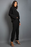Black High Neck Oversized Top And Jogger Set