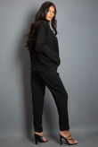 Black High Neck Oversized Top And Jogger Set