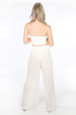 White O-Ring Slinky Bandeau Crop Top