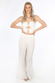 White O-Ring Slinky Bandeau Crop Top