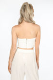 White O-Ring Slinky Bandeau Crop Top