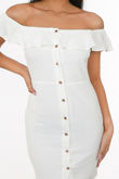 White Frill Bardot Day Dress 