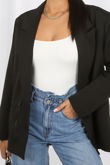 Black Oversized Dad Blazer