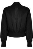 Navy Zipped Pocket Cropped Bomber Jacket 