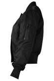 Navy Zipped Pocket Cropped Bomber Jacket 