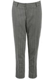 Grey Contrast Striped Tailored Trousers